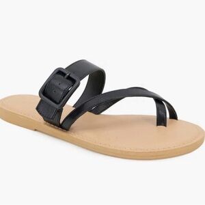 Splendid Susana Buckle Slide Sandals Black Size 8